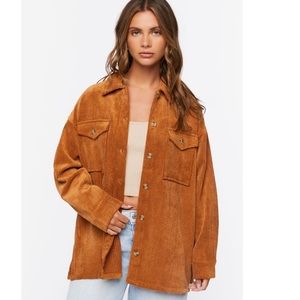 Corduroy Button-Front Shacket